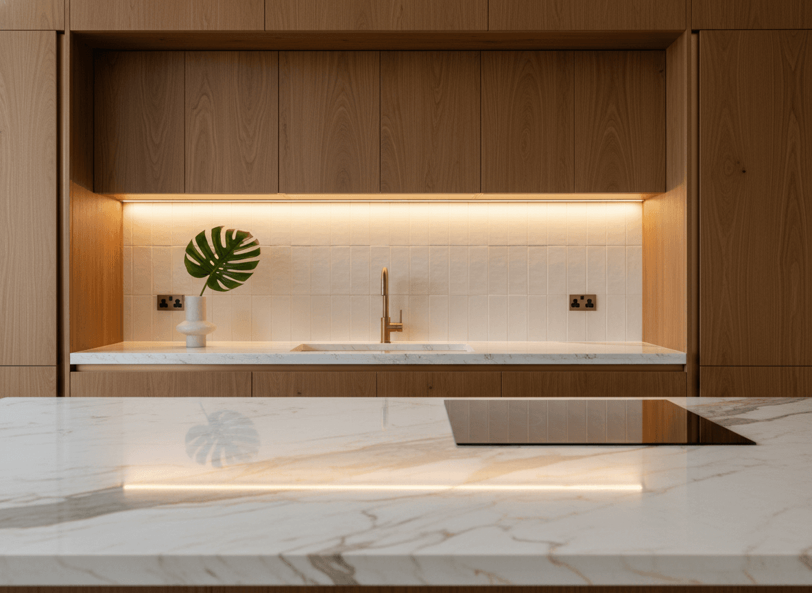 Modern fitted kitchen renovated by 24 Carat Interiors in London